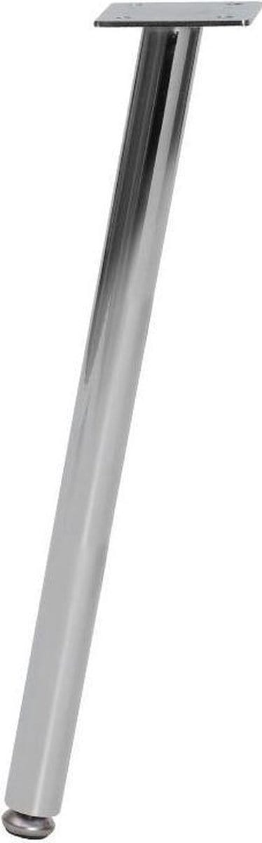 FLE - Stalen schuine meubelpoot chroom rond ø 2,5 cm en hoogte 36 cm