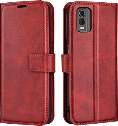 Coverup Hoesje - Geschikt voor Nokia C32 Hoesje - Coverup Deluxe Book Case - Rood
