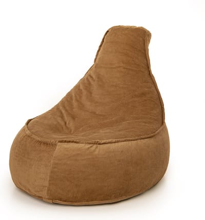 Drop & Sit - zitzak/stoel - trendy rib (corduroy) - cognac - Noa JR - 100 Liter