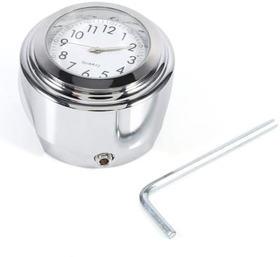 Dailygoody - Motorfiets Stuurhouder - Horloge Stuurhouder - Nauwkeurige Tijdweergave - Wit - Klok voor Motor - Tijdweergave - Geschikt voor 7/8 inch s