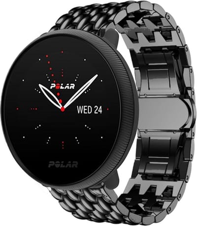 Stalen Smartwatch bandje - Geschikt voor bandje Polar Ignite / Ignite 2 / Ignite 3 / Polar Pacer / Polar Unite bandje - Draak band staal metalen bandje - Zwart