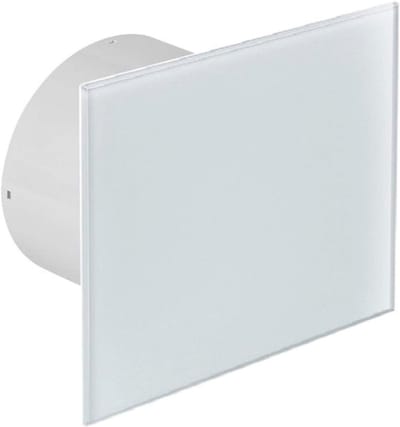 Design Badkamerventilator Ø 100 mm met Glazen Voorkant en Trekschakelaar
