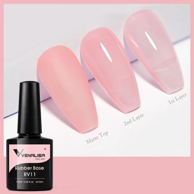 Venalisa Rubber Base UV Gellak Medium Roze - 7.5 ml - RV11 - Rubber Base Coat - Rubber Base Gel - Rubber Base Gellac - Venalisa Gellak - Gellak Nagellak