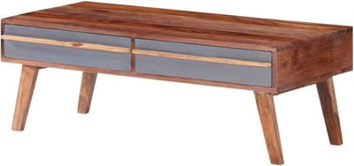 Klassieke salontafel - Houten bijzettafel - Woonkamer inrichten - Massief hout - 110 x 50 x 40 cm - Grijs
