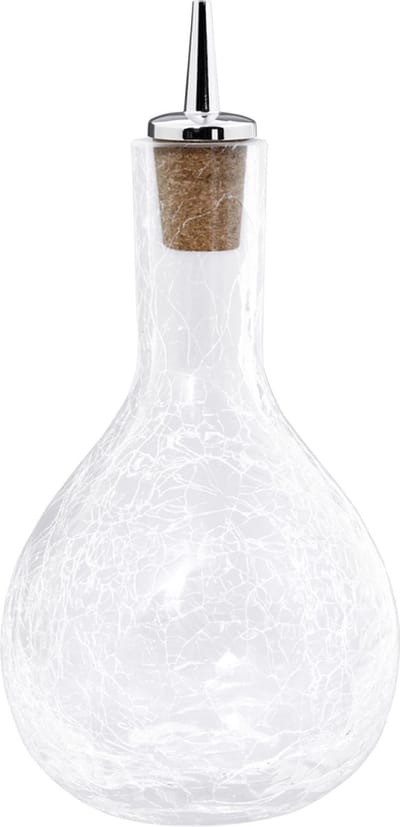 Fles, Bitters Fles - Craqueléglas met verchroomde tuit