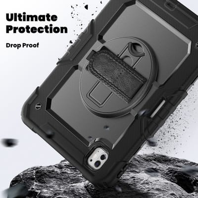 Xccess Tablethoes geschikt voor Apple iPad Pro 11 Inch (2024) Hardcase Backcover | Xccess Survivor Essential | Schokbestendig iPad Pro 11 Inch (2024) Telefoonhoesje | Anti Shock Proof + Standaard - Zwart