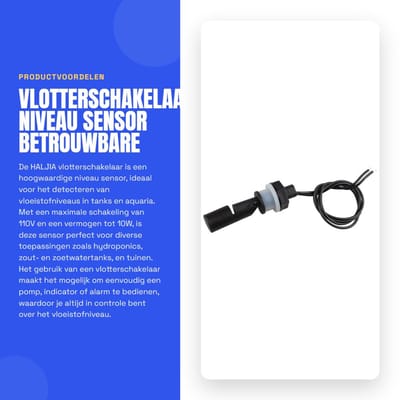 Dailygoods - Vlotterschakelaar - Niveau Sensor - Betrouwbare werking - Zwart - Voor tank en aquarium - Ideaal voor waterniveaus - Geschikt voor divers...