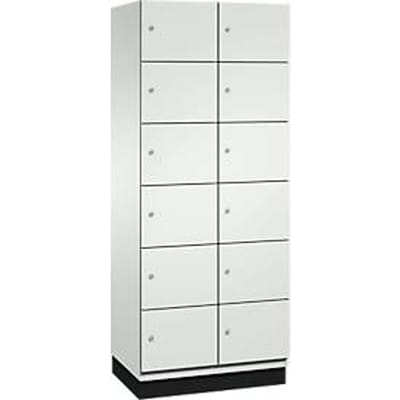 C+P Cambio lockerkast, 2 vakken, 12 vakken, met plint, B 800 x D 525 x H 1980 mm, lichtgrijs