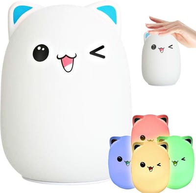 Kindernachtlampje led - kitten - Zacht knuffelbaar materiaal - Nachtlamp kinderkamer