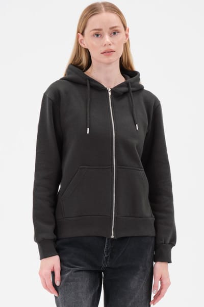 Smith & Solo vest met rits dames - sweatwest met capuchon - hoodie - Antraciet XS