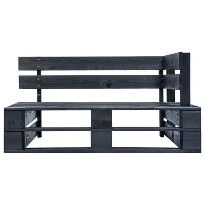 vidaXL - Tuinhoekbank - pallet - hout - zwart