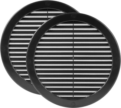 Rond Ventilatie Rooster met Muggennet en Flens - Ø 20,3 cm - Voor Badkamer, Keuken en Kantoor