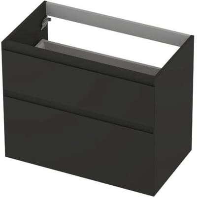 INK - Onderkast 2 Laden Greeploos Gelakt 45gr A-symmetrisch - 800x450x650 Mm - Mat Antraciet