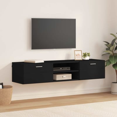 vidaXL - Houten - Kast - 150 - x - 39 - x - 30 - cm - Zwart - Bewerkt - hout