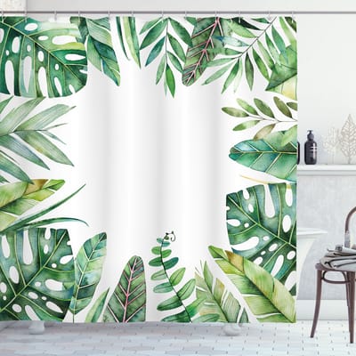 New Bed, Plant Jungle Themaplaatje, Douchegordijn Badkamer Decor Set met Haakjes, 180 cm B 200 cm L