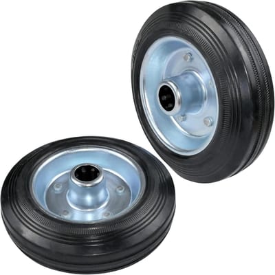 Trolleywielen Set - Zwenkwielen Rubber - Zware Lasten Verplaatsen - Naaldlager - Ø150 mm 110 kg - Zwart