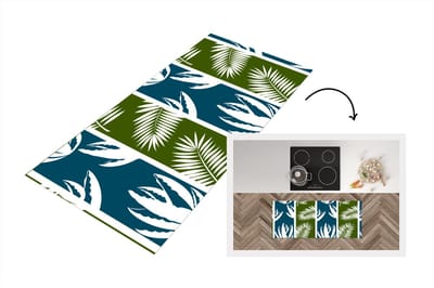 Keukenloper - Loper keuken - Bladeren - Tropisch - Design - Hawaii - 120x50 cm - Keukenloper vinyl