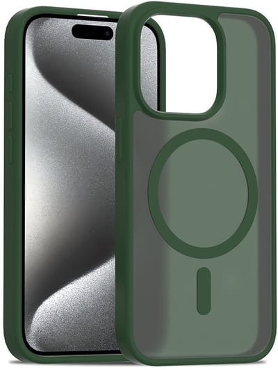 Solidenz Hoesje - Geschikt voor iPhone 15 Pro - FrostMag Backcover geschikt voor MagSafe - Groen