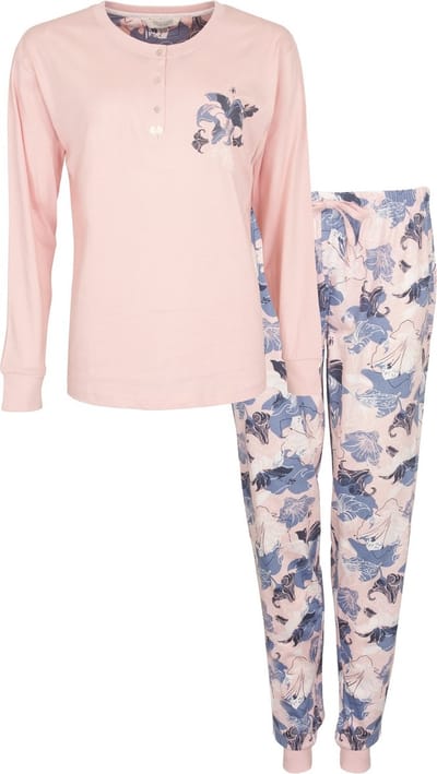 Tenderness Dames Pyjama - Polo Sluiting - Licht Roze - Maat XXL