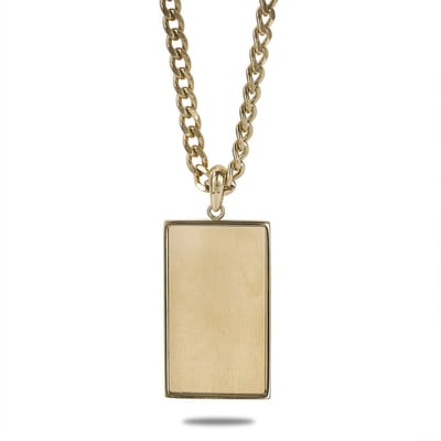 Twice As Nice Halsketting in edelstaal, naamplaat, mat 60cm