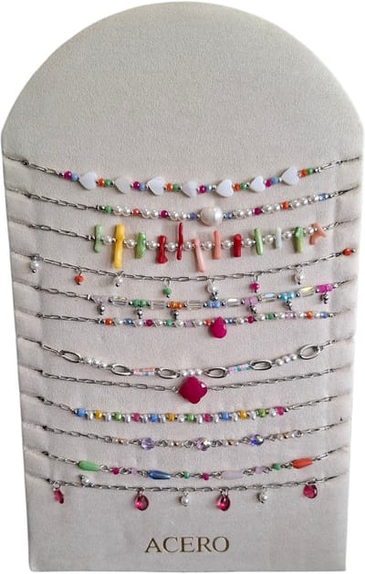 Ketting Set – RVS – 45cm – Multikleur