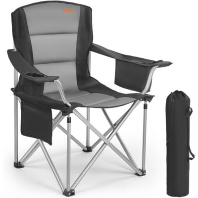 VEVOR Campingstoelen (Extra Groot) Klapstoel met een draagvermogen van 204 kg, Visstoel met gewatteerde rugleuning en armleuningen, Klapstoel met bekerhouder, zijvak en koeltas, voor buitenactiviteiten
