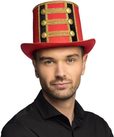 Boland - Hoed Circusdirecteur Rood - 59 - Volwassenen - Unisex - Dompteur