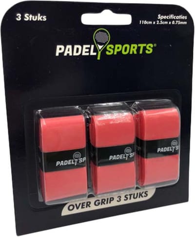 Padel Sports® Padelgrip - Overgrip Padel en Tennis - Rood - 3 stuks