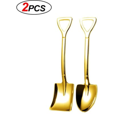 20/2x Roestvrijstalen Schop Lepels Goud Zilver Mini Koffielepel Theelepel Fruit IJs Dessertlepel Scheppen Keuken Tafelgerei Set