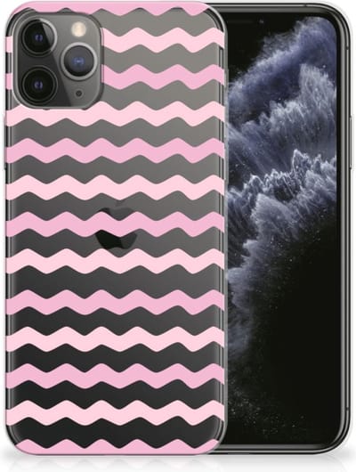 Back Cover voor Apple iPhone 11 Pro TPU bumper Waves Roze
