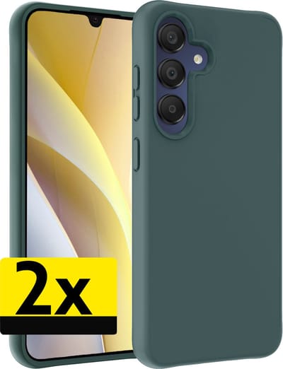 Hoesje - 2 Stuks - Geschikt voor Samsung Galaxy A15 - Sterk & Shockproof - Case Siliconen - Back Cover - Telefoon Hoes - Telefoonhoesjes - Donkergroen