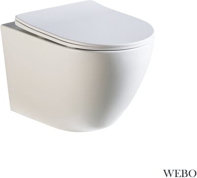 WEBO Odin Toilet Hangend Mat Wit Randloos – Kwaliteit & Design (Inclusief zitting)