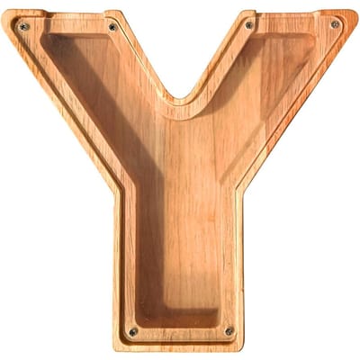 26 Lettres de l'Alphabet Forme Tirelire Simple en Bois Caisse Enregistreuse Pièce Ornements de Maison Souvenirs Artisanat Cadeaux pour Enfants Cadeaux pour Enfants