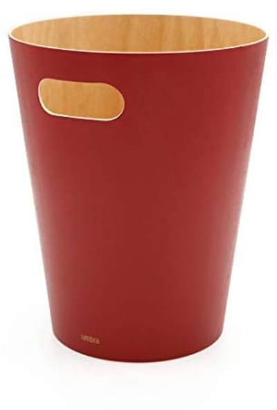 Moderne Houten Prullenbak - Rood