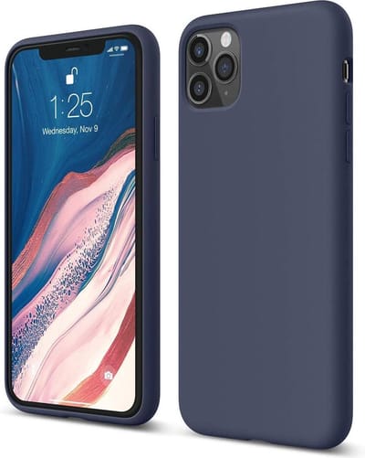 Liquid Silicone Hoesje Rubber Geschikt voor Apple iPhone 12 Pro Max - Premium Silicone jean Indigo
