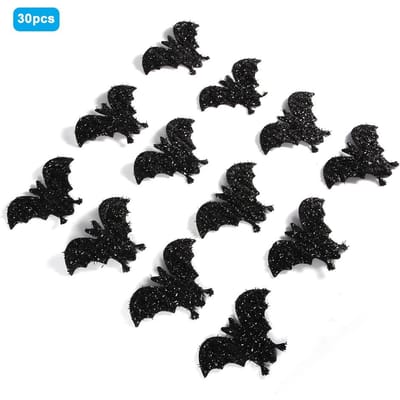30 stuks 10cm Niet-geweven Vleermuisdecoratie Halloween Ornament Accessoire Zwarte Vleermuis black