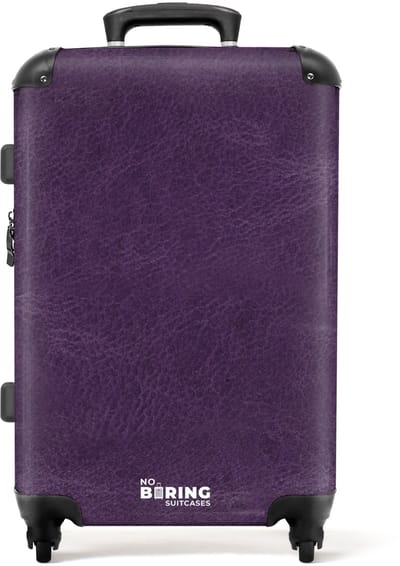 NoBoringSuitcases.com - Grote koffer - Lederen look aubergine paars - Kinderkoffer geschikt voor jongen en meisjes - Reiskoffer met 4 wielen - Trolley op wieltjes - Rolkoffer groot kinderen - 72 liter - Ruimbagage valies 20kg