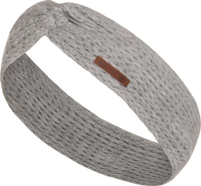 Knit Factory Joy Gebreide Dames Hoofdband - Haarband - Oorwarmers dames - Hoofdwarmer vrouwen - Hoofdband winter - Iced Clay - Grijs - One Size