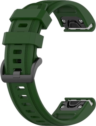 Siliconen bandje - geschikt voor Garmin Fenix 5S / 5S Plus / 6S / 6S Pro / 7S / 7S Pro / 8 (43 mm) / Approach S12 / S42 / S70 42 mm / Epix Pro (Gen 2) 42 mm / D2 Delta S / Descent Mk2S / Mk3(i) 42 mm - legergroen