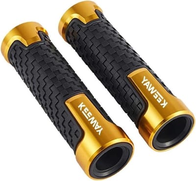 Stuurhoes Motorfiets - Handvatten Set - Comfortabel Rijden - Antislip Textuur - 22mm Stuur - Goud