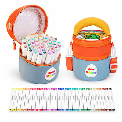Acrylmarkers - 48 kleuren - Zachte punt en directe inkttoevoer - Kinderuitvoering voor tekenen en DIY - Basisverpakking