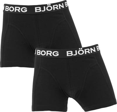 Björn Borg jongens premium cotton stretch 2P boxers zwart