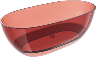 Mexen Pure roze vrijstaande transparante badkuip 170 x 80 , chromen afvoer - 58071708014