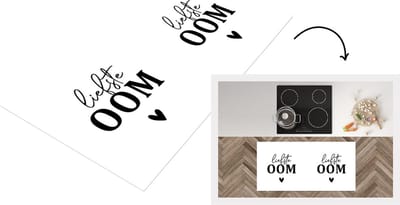 Keukenloper - Loper keuken - 'Liefste oom' - Quotes - Hart - Spreuken - 120x60 cm - Keukenloper vinyl
