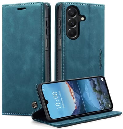 CaseMe 013 Hoesje Geschikt voor Samsung Galaxy A27 - Book Case met Standaard - Portemonnee Beschermhoes - Pasjeshouder voor Twee Pasjes - Blauw