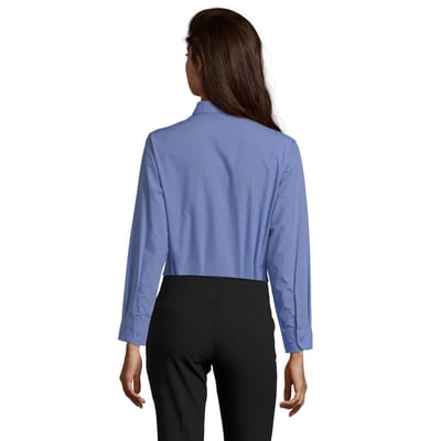 SOLS Dames/Dames Executive Poplin Business Blouse met lange mouwen (Middenblauw)