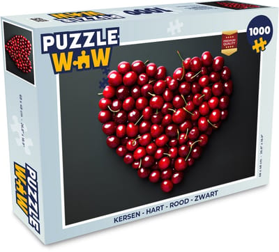 Puzzel Kersen - Hart - Rood - Zwart - Legpuzzel - Puzzel 1000 stukjes volwassenen