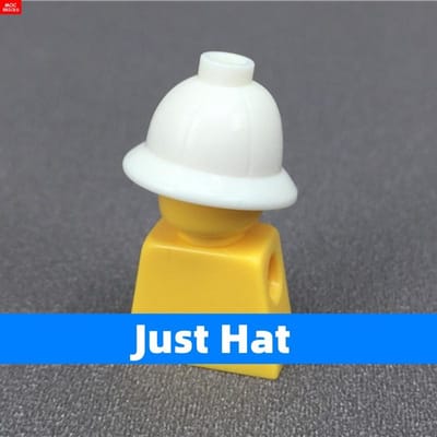 10 stuks/partij MOC Stenen Archeologische Helm Hoed Actiefiguur bevestiging Educatieve bouwstenen assembleerspeelgoed kindergeschenken white