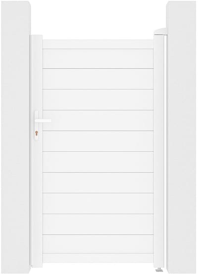 Vente-unique Draaipoort van aluminium L103 x H180 cm wit - NAZARIO