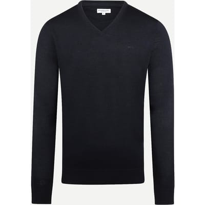 McGregor Fine Merino V-neck Sweater Navy Size: S | Sweaters Outlet | Heren | Blauw